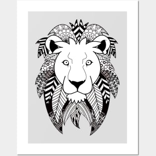 Black and white leon mandala Posters and Art